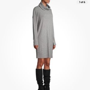 Time and Tru Heather Gray Cowlneck Sweater Dress XL (16-18) NEW